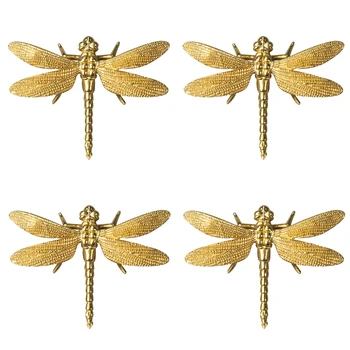 Prabanga 4PCS Kieto Žalvario Dragonfly Baldai Išsitraukia Rankenos Stalčiaus Išsitraukia Spinta, drabužių Spinta, Virtuvės TELEVIZIJOS Vyno Spintos Išsitraukia Dovanos