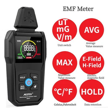 EMF Matuoklį Skaitmeninis Spalvotas Ekranas Buitinių Elektromagnetinio Lauko EMF Detektorius Nešiojamą Elektromagnetinio Lauko Spinduliuotės Testeris