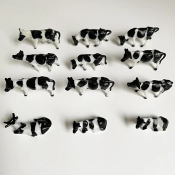 10vnt 1:87 Scale HO/OO Gabaritas 00 Modelis Geležinkelio Black & White Karvės