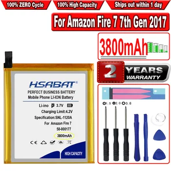 HSABAT 3800mAh ST18 58-000177 Baterija AMAZON B01GEW27DA Kindle Fire 7-osios Kartos 2017 SR043KL SR04KL