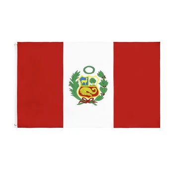 Peru Vėliava 90x150cm Poliesterio Audiniai Dvigubo Pusėje Atspausdintas Dvigubo mezgimo Peru Nacionalinės Reklama Už Dekoras
