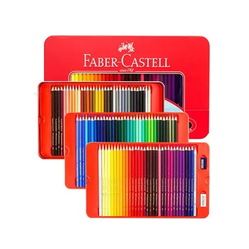 Vokietijos Faber Castell 100 Spalvų Riebiai Spalvotu Pieštuku, Studentų Meno Tapybos, Spalvos Švino Raudonasis Geležies Dėžutę