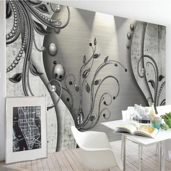 beibehang Tapetai užsakymą kambarį miegamojo Tapetai, sofa-Europos nėrinių 3D gėlių TV foną, sienos dekoratyvinis dažymas