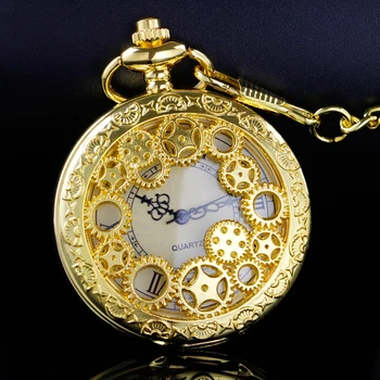 Aukso Tuščiaviduriai Skeletas Pavarų Kišeninių Laikrodžių Kolekcija 