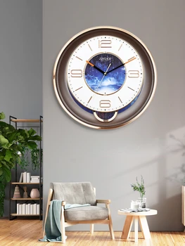 Šviesos prabangus sieninis laikrodis kambarį modernus minimalistinio atmosferą namuose mados laikrodis Šiaurės išjungti dekoratyvinių laikrodis kabo sienos