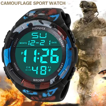 Honhx Prabanga Top Brand Watch Vyrų Analoginis Skaitmeninis Žiūrėti Karinės Sporto Led Gyvenimo Vandeniui Žiūrėti Silikono Watchband Laikrodis