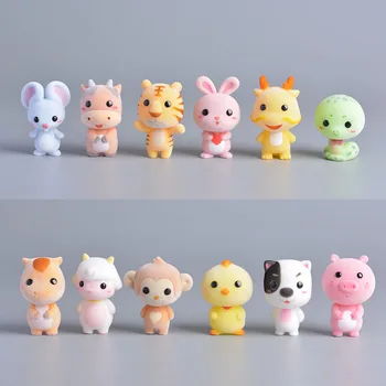 Kawaii PVC Flocking Lėlės Furry Šunys Dragon Triušių Mini Gyvūnams, Žaislai Vaikams, Cartoon Mielas Žaislai Mergaitėms, Vaikams, Dovanų Duomenys