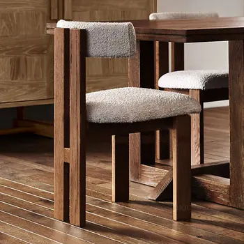 Kinijos Retro Medžio Masyvo Valgomojo Kėdės Paprastos Namų Ėriukų Aksomo Padažu Kėdės Dizaineris Homestay Priėmimo Laisvalaikio Atgal Kėdė