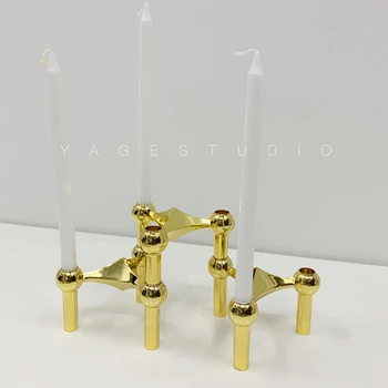 Aukso Metalo Šiaurės Molekulinė Žvakidė decore Danija Kūrybos Žvakių Laikiklis Garsenybių Vestuvių Puošmena, Dovana, namų puošybai