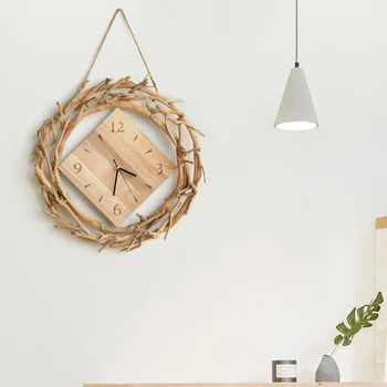 Rankų darbo medinių namų apvalus laikrodis pakabukas kambarį tyrimo biuro paprasta stiliaus išskirtinį dekoratyvinės amatų sieninis laikrodis