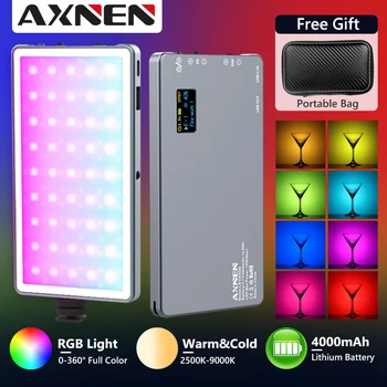 AXNEN RGB LED Vaizdo Šviesos Spalvotas Fotografijos Lempa Fotoaparato Šviesos 2500K-9000K LED Foto RGB Šviesos Skydas 