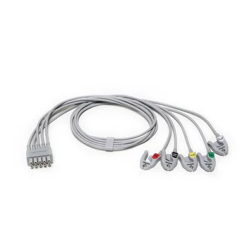 EKG 5-švino Leadwire Nustatyti, Sugrupuoti, Grabber, IEC, 74cm (1/box) GE PN:2106389-003 naujas, originalus