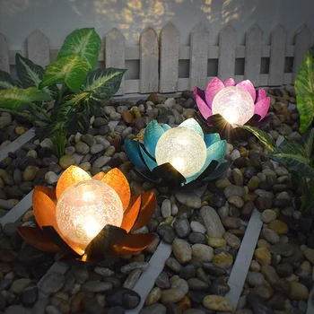 LED Saulės Žibintai Lauko sodo geležies meno lotus lempos kieme apdailos vejos landscapeLamp Kalėdų, gimtadienio dovana