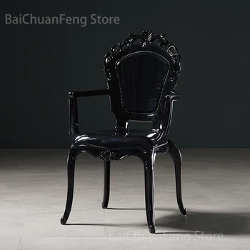 Velnias, Valgomojo Kėdės, Virtuvės Baldai, Skaidrus Kūrybos Namuose Akrilo Kristalų Valgomojo Kėdė Dizaineris Palace Stiliaus Kėdė