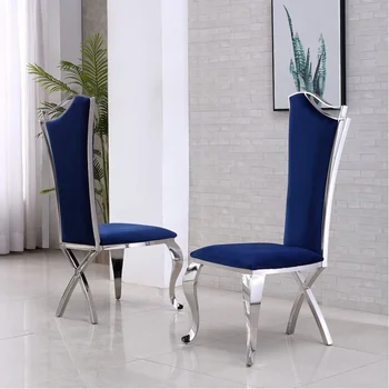 Modernus viešbutis, valgomasis pusėje kėdė Prabanga velves elegancija modernus aukso nerūdijančio plieno kojos valgomojo kėdės.