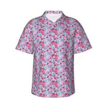 Vyriški trumparankoviai marškinėliai Švelnus Retro Vasaros Gėlių marškinėliai Polo Marškinėliai, Topai