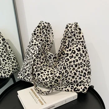 Moterų Krepšiai Entire Prabangių Dizainerio Rankinės Moterims Pirkinių Drobės Ponios Mados Atsitiktinis Leopard Peties Shopper