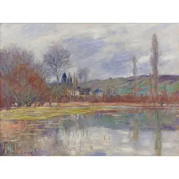 Aukštos Kokybės Claude Monet Šiuolaikinio Meno Pavasarį Vetheuil Naftos Paveikslų Reprodukcijos Rankomis Dažyti Gyvenimo Kambario Dekoro