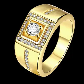 Paauksuoti Nerūdijančio Plieno Žiedas Vyrams Mados Klasikinis Cirkonis Piršto Žiedą, Kad Moterų Dalyvavimas Papuošalai
