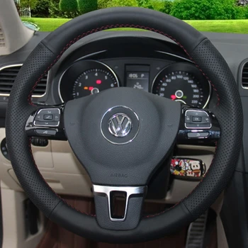 Automobilio Vairas Padengti Dirbtine Oda Volkswagen VW Golf Tiguan Passat B7 Passat CC Touran Automobilių Aksesuarų, Interjero