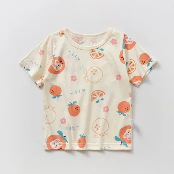 Grynos Medvilnės Kūdikių Drabužius Vasarą, Trumpas Rankovėmis Kūdikiui T-shirt Plonas Berniukai 