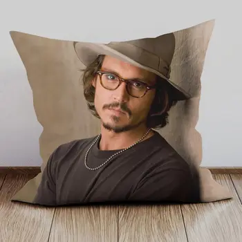Johnny Depp Portretas Plakatas Pagalvėlių Apvalkalus Movie Star Custom Print Dekoratyvinės Pagalvės Užvalkalą Už Sofos Viešbutyje