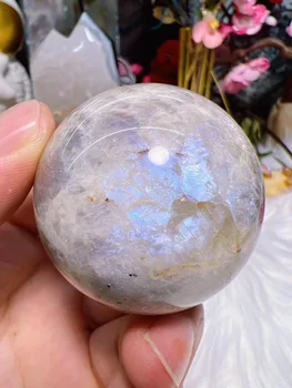 Natūraliai mėlyname mėnulio akmuo ir Krištolo Rutulį Mineralų, Namų Puošybai