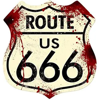 Retro Route 666 Shield Metalo Alavo Ženklai Dekoratyvinis Plakatas, Plokštė Patio Kambarį Parduotuvė, sporto Salė Juokinga, Sienų Dekoras