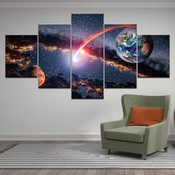 Ne Kuriamas, Visatos Galaxy 5 Žemės gabalas Sienos Menas Drobė Spausdinti Plakatai, Paveikslai, Tapyba Kambarį Namų Dekoro Nuotraukos