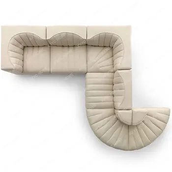 Sofa Paprasta Specialios Formos Didelių Plokščių Odos Audinio Sofos Paprastas Elegantiškas Mados