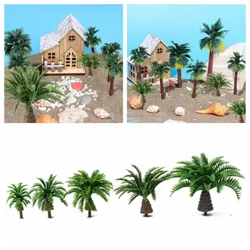 20pcs Micro Kraštovaizdžio Modelis Kokoso Medžio Mini Plastiko Smėlio Lentelė Scena Tropinių Kraštovaizdžio Medžio Modeliavimas Baigtas Nedidelis Medis