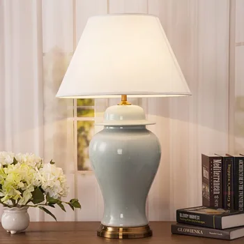 Amerikos keramikos stalo lempos svetainė, miegamasis, studijų naktiniai staleliai, lempa, led stalo lempa paprasta modernios šviesos prabangos vienas gabalas