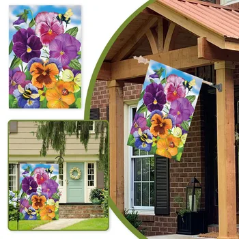 Pavasario Vasaros Sodas Vėliavos Gnome Gėlių Daisy Sveiki Atvykę 12×18 Colių Dvipusis Už Gėlių Vertikalus Atostogų Gėlių Reklama Ženklas