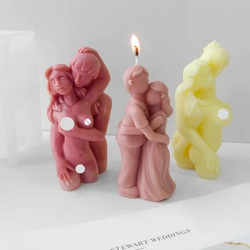 Naminis Pora Žvakių Silikono Formos 3D Vyrų ir Moterų Glėbyje Portretas Tinkas, Dekoratyvinė Žvakė, tiekiantis Prekes ar teikiantis paslaugas Namuose Dovanos