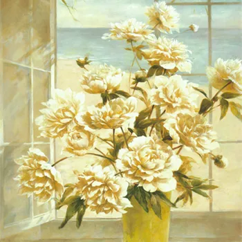 Marina langas gėlių paveikslai 24 spalvos stačiakampis 24x32inch drobė, aliejus, tapyba sienos meno plakatas schilderij La peinture
