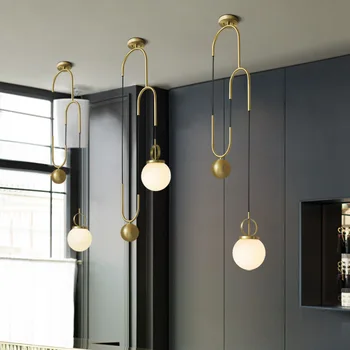 Šiuolaikinės Aukso Stiklo Kamuolys LED Pakabukas Šviesos Virtuvėje Kabo Lempa, Šviestuvai, Namų Dekoro Kambarį Valgomasis Kambarys Šviestuvas