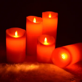 LED Flameless Žvakė su baterijomis, Plastikiniai Ramstis Mirgėjimas Žvakių Šviesos partijų Vestuvių Dekoro ir Namų Dekoro Priedai