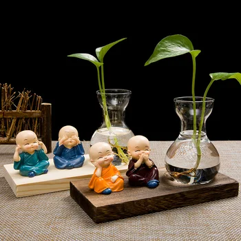 Zen Mažas Vienuolis Vaza Kūrybinė Asmenybė Vienuolis Hydroponic Augalų, Džiovintų Gėlių Vazonas Darbalaukio Kambarį Apdaila