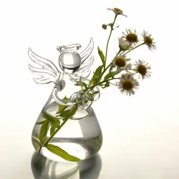 Skaidraus Stiklo Angelas Formos Gėlių Vaza Mielas Stiklo Kabo Vaza Gėlių, Augalų Vazonuose Terariumai Konteinerių Namų Vestuvių Dekoras