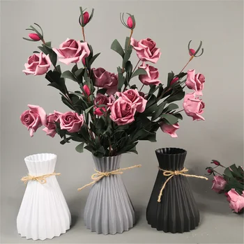 Šiuolaikinės Plastikinės Vazos, Europos Kovos su keramikos Gėlių Vaza Vestuvių Papuošalai Rotango-kaip Neperleidžiama Paprastumo Krepšelį Išdėstymas