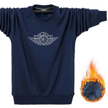 5XL 6XL Prekės ženklo Dydžio Long Sleeve T-shirt Tirštėti Šiltas Vyrų Megztinis Jaunimo Populiarios Medvilnės Megztinis Mados Atsitiktinis Marškinėlius