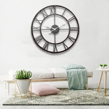Europos karšto pardavimo sienos žiūrėti derliaus laikrodis paprasta kambarį silent laikrodis Kūrybos apdailos kaustytomis geležies sieninis laikrodis