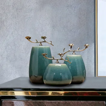 Kinų Keramikos Saugojimo Gali Žalvario Slyvų Gėlių, Dekoratyvinių Bako Papuošalai Kambarį TV Kabinetas, Vyno Kabinetas Amatai