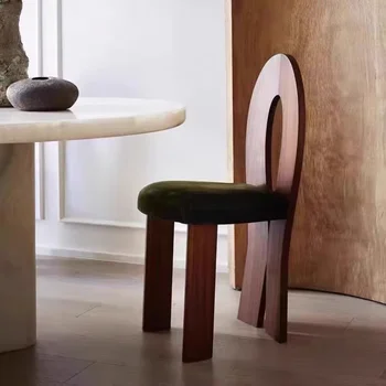 Valgomojo Kėdė Namuose Prancūzijos Šviesą Silent Stiliaus Stalas Fotelis Kambarį Paprastas Kosmetikos Kėdės Viduryje Senovės Medžio Masyvo