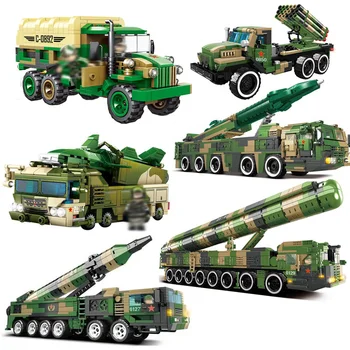 WW2 Raketų Sunkvežimių Transporto priemonių Ginklą Modelio Blokai Miesto Karinės Armijos Mūšis Automobilių Kareivis Duomenys Plytų Žaislai Vaikams