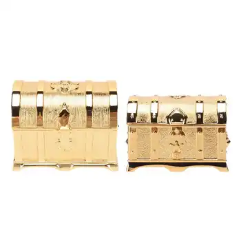 Senovinių Papuošalų Dėžutė Aukso Spalvos Retro Stiliaus Cinko Lydinys Nulio Įrodymas, Mažų Papuošalų Dėžutė, Žiedai, Auskarai, Karoliai Saugojimo Dėžutė