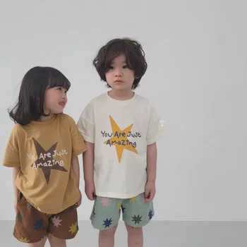Vaikiški marškinėliai 2023 Vasarą Naujas Mados T-shirt Trumpas Rankovėmis Antblauzdžiai Berniukai Atsitiktinis Vaikų Drabužiai Didmeninė
