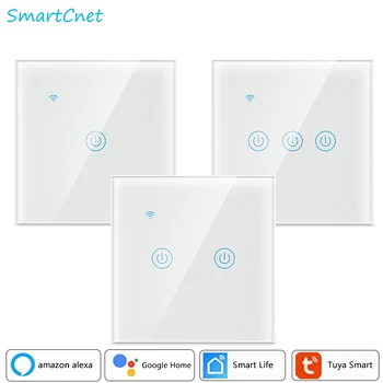 Jutiklinio Jungiklio, Smart Light Switch Panel Wall interruptor 1/2/3 Gauja Tuya wifi šviesos jungiklis ES Standartą Darbo su Alexa 