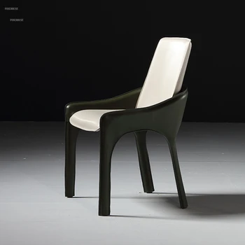 Italijos Šviesos Prabanga Atgal Valgomojo Kėdės, Modernaus Minimalistinio Studijų Kėdė Namų Virtuvės Baldai, Miegamojo Balno Oda Makiažo Kėdė